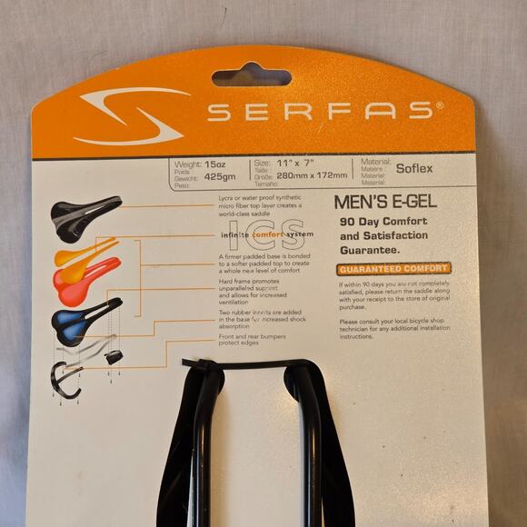 Serfas Men's E-Gel Bike Seat DDMD-200 Hybrid Suspension System 11" x 7" - Picture 6 of 15